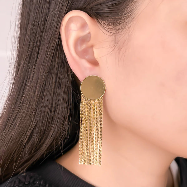 Gold Dangling Chains Earrings (A)