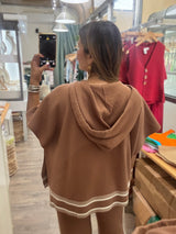 Mocha Stripe Detail Top & Pant Set