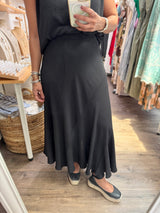 Black Top & Skirt Set