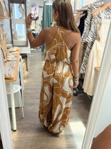 Caramel Print Racerback Top & Harem Pants Set