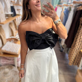 Front Bow Strapless Dress