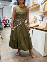 Olive Scarf Detail Dress