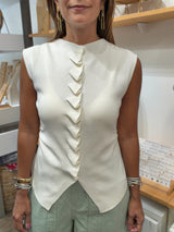 Ivory Front Ruched Top