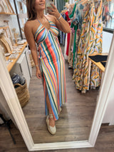 Summer Stripes Back Detail Dress