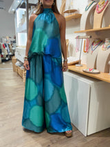 Blue Mix Top & Pants Set