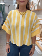 Yellow Stripes Knitted Top