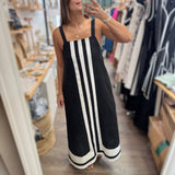 Black  & White Contrast Midi Dress