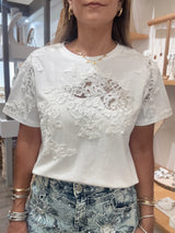 White Lace Detail Top