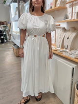 White Cut Out Detail Dress