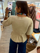 Oatmeal Knitted Cardigan/Top