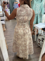 Animal Print Tie Waist Dress