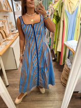 Blue/Brown Stripes Dress