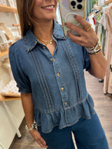 Denim Button Down Top
