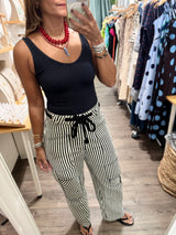 Black & White Drawstring Denim