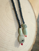 Navy, Mint & Magenta Semi-Precious Stone Long Necklace