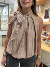 Metallic Elastic Hem Top