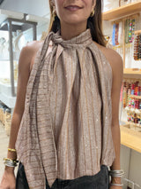 Metallic Elastic Hem Top