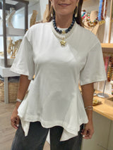 White Fitted Waist Top