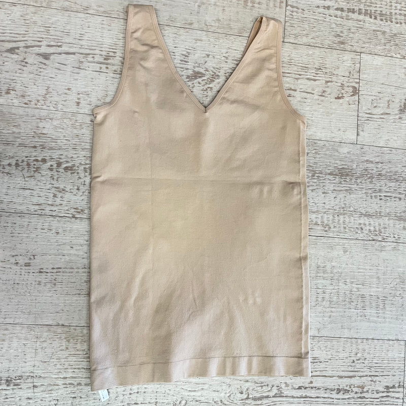 Beige Basic Seamless Tank Top