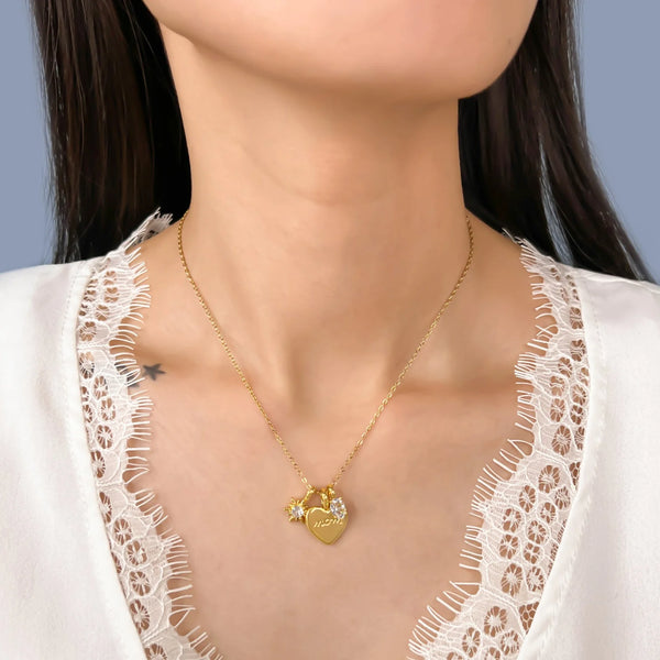 MOM Heart Gold Necklace (MOM)