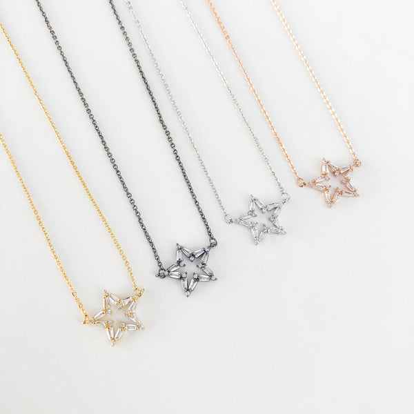 Gold CZ Star Necklace (ND)
