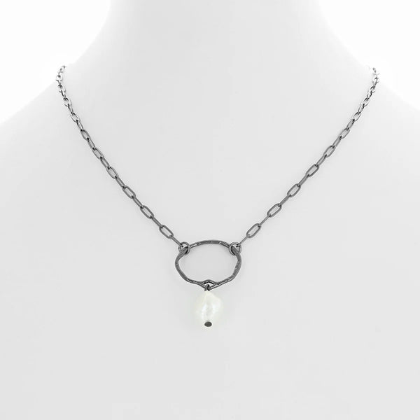 Hematite Freshwater Pearl Necklace (NG)