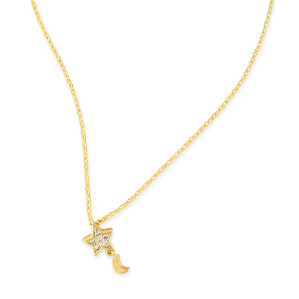 Gold Star & Moon Necklace (NL)