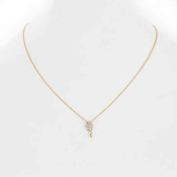 Gold Star & Moon Necklace (NL)