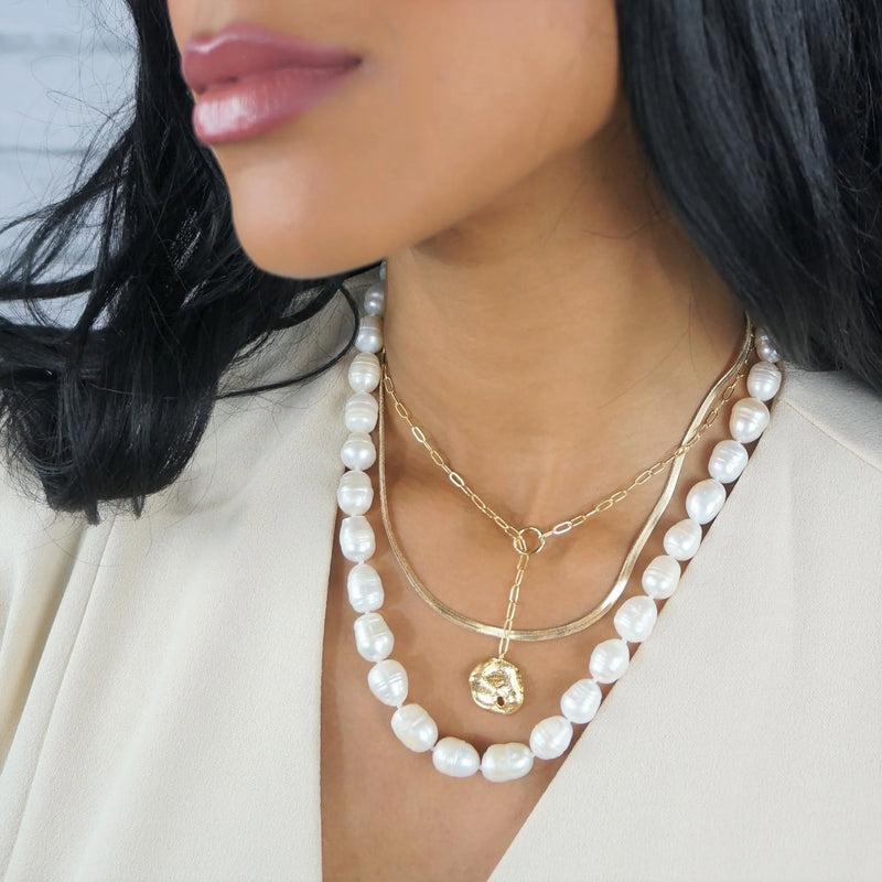 Dainty Paperclip Chain w/Charm Necklace (NN)