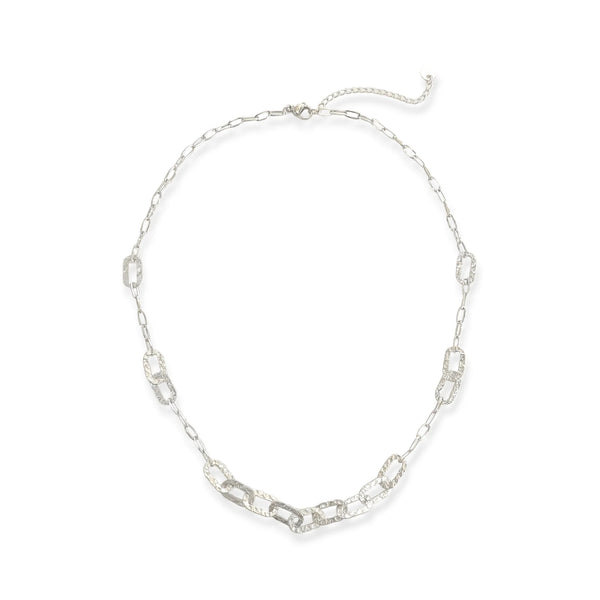 Silver Hammered Links Necklace (NS)