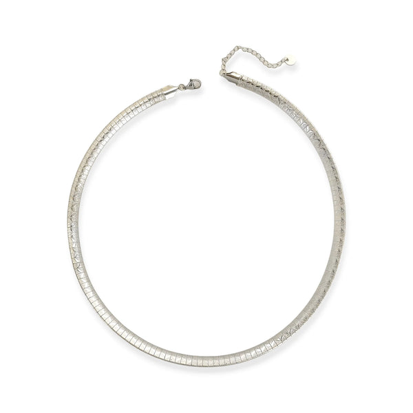 Silver Omega Pattern Chain Necklace (CM)