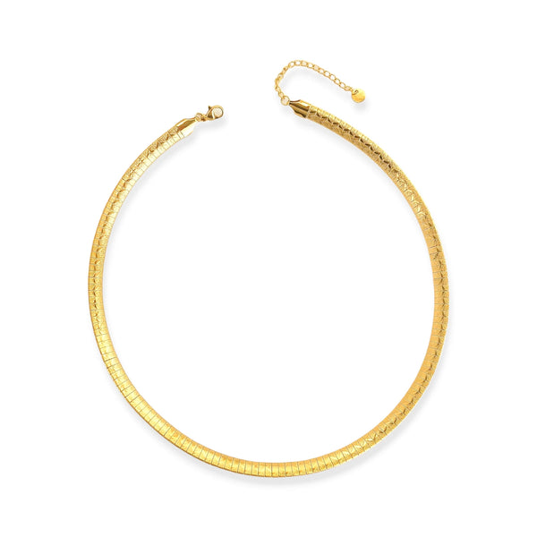 Gold Omega Pattern Chain Necklace (CL)
