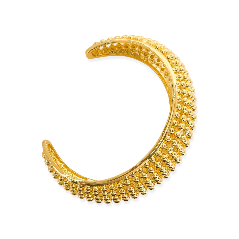 Gold Bubble Pattern Cuff Bracelet (BT)