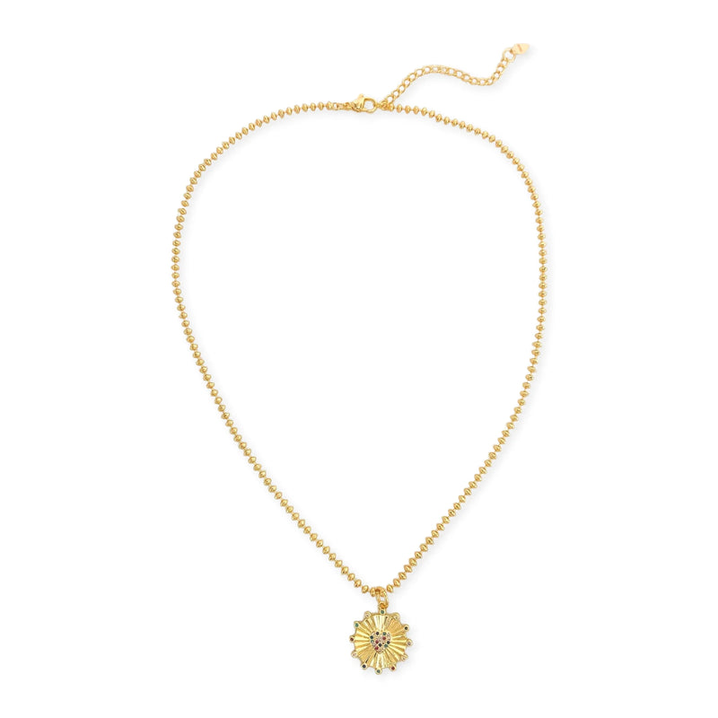 CZ Heart Medallion Necklace (CQ)