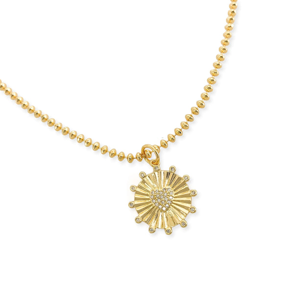 CZ Heart Medallion Necklace (CQ)