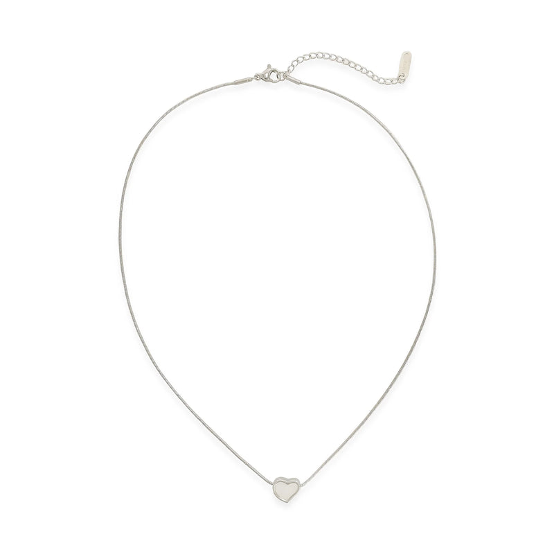 Silver Mother of Pearl Heart Necklace (CT)