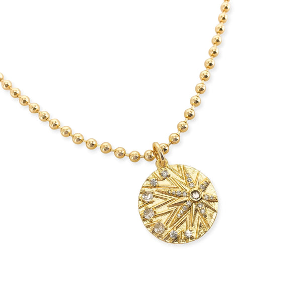 Gold Beaded Chain w/Pendant Necklace (CW)
