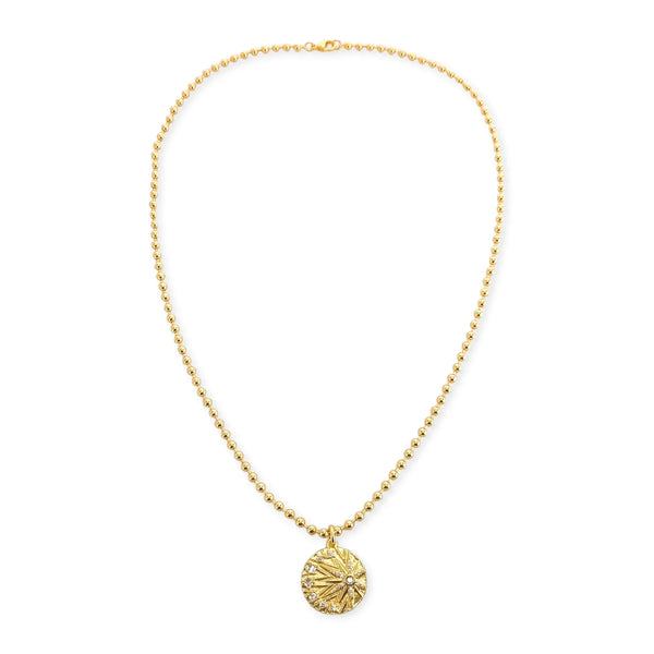 Gold Beaded Chain w/Pendant Necklace (CW)