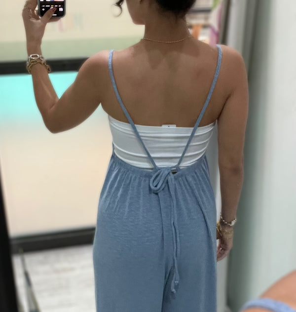 Light Blue Knit Overall