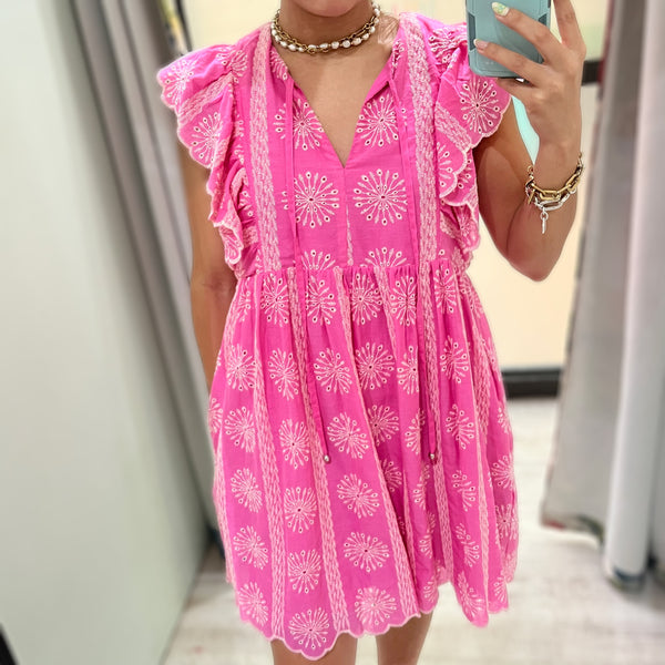 Pink Embroidered Dress