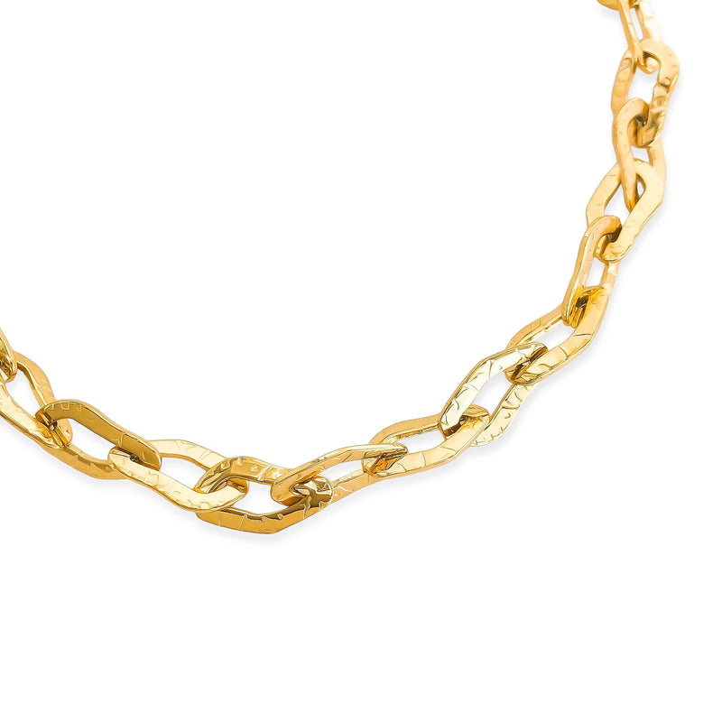 Gold Hammered Links Necklace (TD)