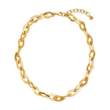 Gold Hammered Links Necklace (TD)