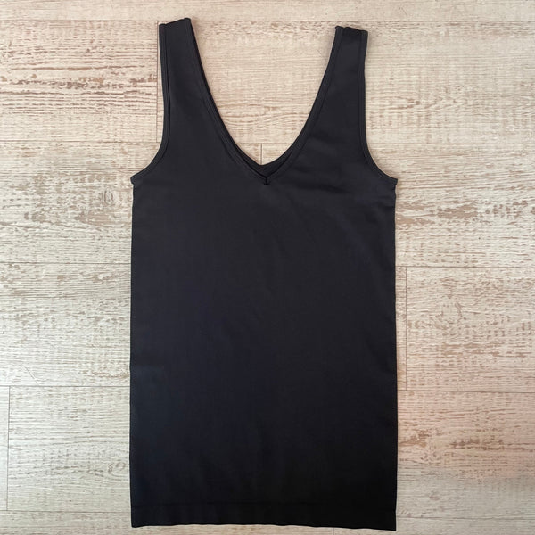 Black Basic Seamless Tank Top - Peplum Clothing