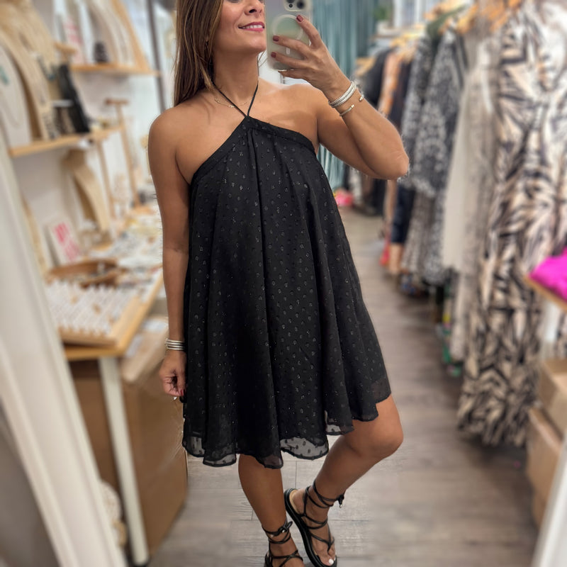 Black Flowy Halter Dress Black Flowy Halter Dress
