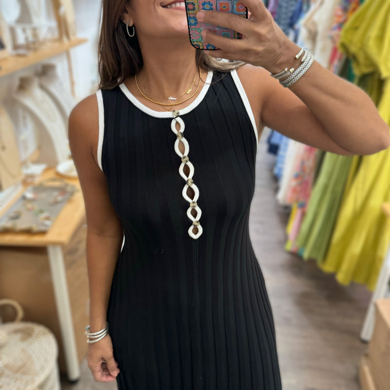 Black Ribbed Maxi Dress - Peplum Clothing