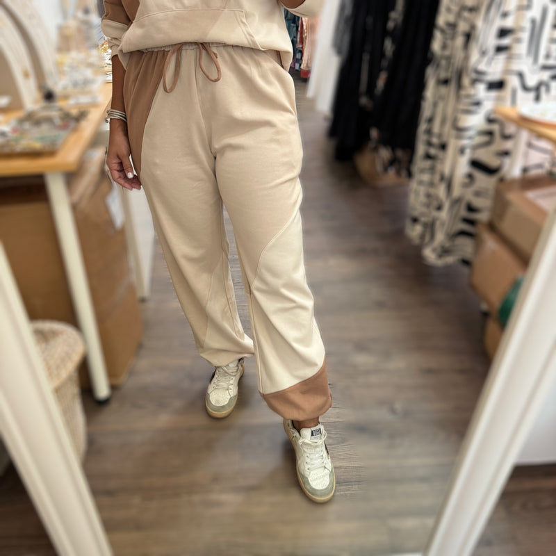 Earth Tones Top & Pant Set - Peplum Clothing