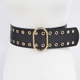 Faux Leather Eyelet Waist Belt - Peplum Clothing