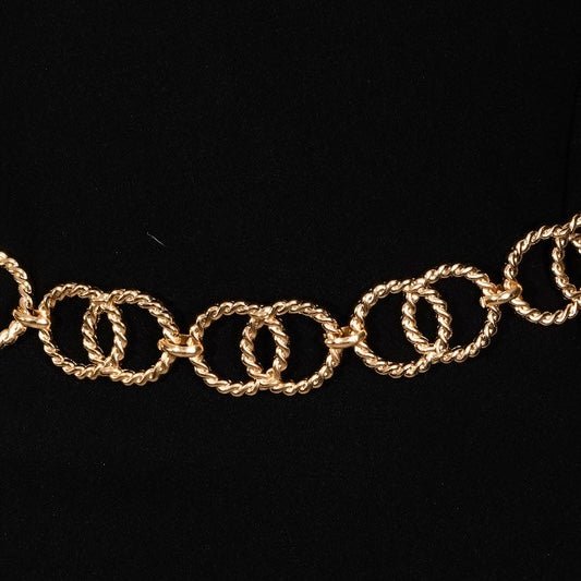 Gold Circle Link Chain Belt - Peplum Clothing