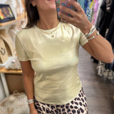 Gold Metallic Top - Peplum Clothing