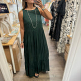 Hunter Green Tiered Maxi Dress - Peplum Clothing